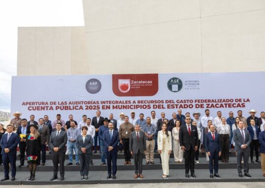 Autoridades estatales, municipales y fiscalizadoras durante la apertura de auditorías de la Cuenta Pública 2025 en Zacatecas