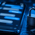 Teléfono móvil junto a un candado y una llave que representan protección contra estafas digitales.