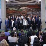 Personal judicial y asistentes durante la presentación del balance del primer año de la SCJN